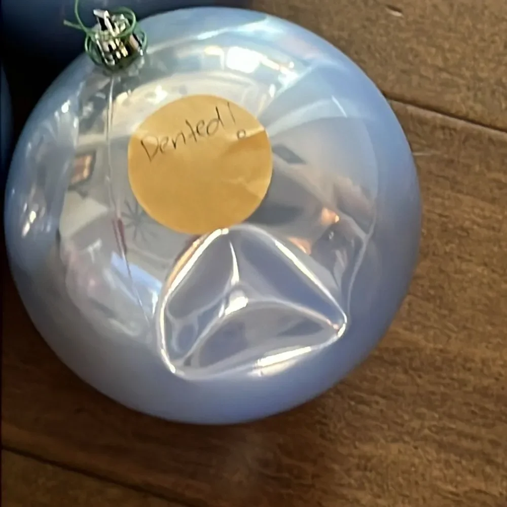 Anthropologie Terrain Large Blue Pearlescent Christmas Balls Ornaments